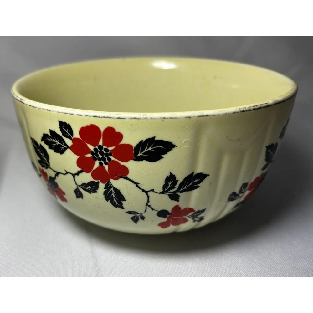 🌺Set Of 2 Vintage Hall's Superior Quality Kitchenware Red Poppy Mixing Bowl‎ 6